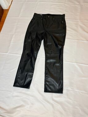 GAP Black Faux Leather High-Rise Slim Jeans